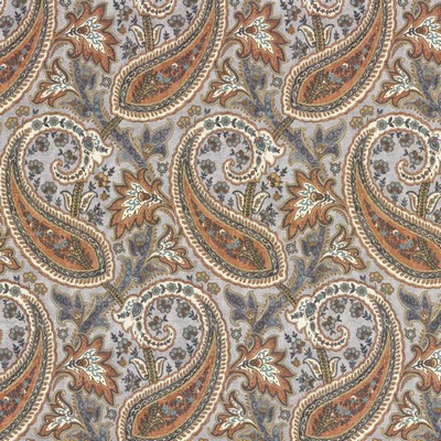 Kasmir Parisi Paisley Persimmon in 5121 Orange Upholstery Linen  Blend Fire Rated Fabric Heavy Duty CA 117  NFPA 260   Fabric